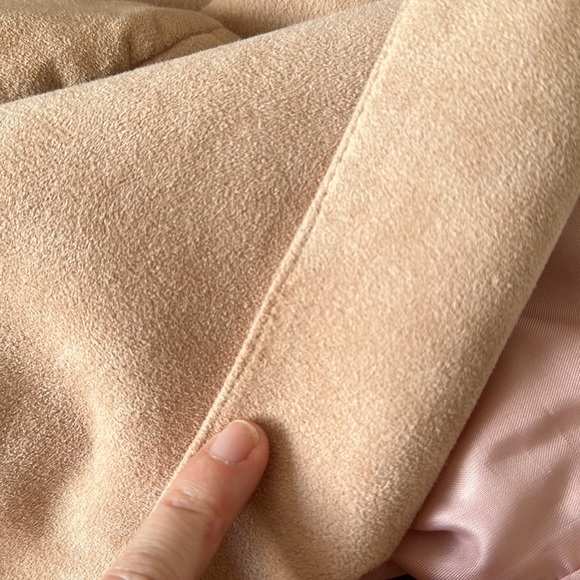 Vintage faux suede pale pink suit skirt set size 6 - Picture 16 of 16